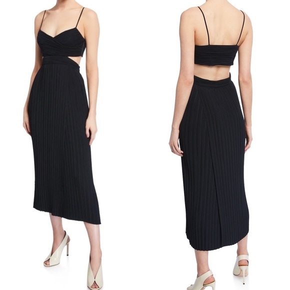 ALC Sienna Cutout Pleated Midi Dress XS - Picture 1 of 6